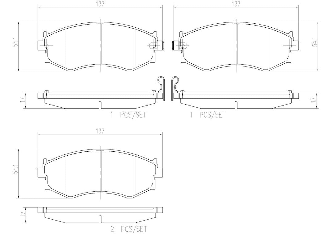 Brembo Premium Low-Met OE Equivalent Pad Brake Pad P30002N - Disc Set