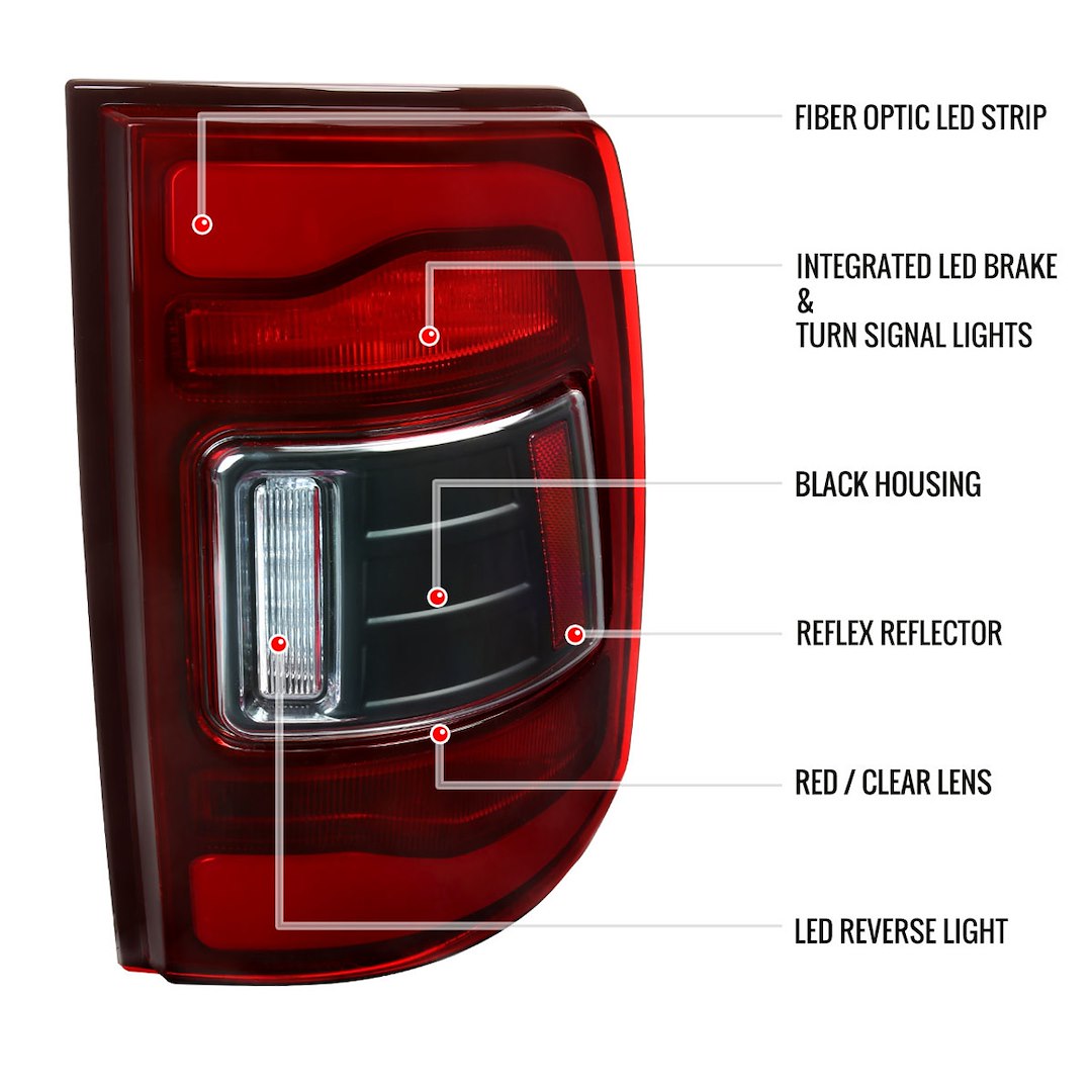 Spec-D Tunin LT-RAM09Rled-RS Tail Light Assembly - Matte Black