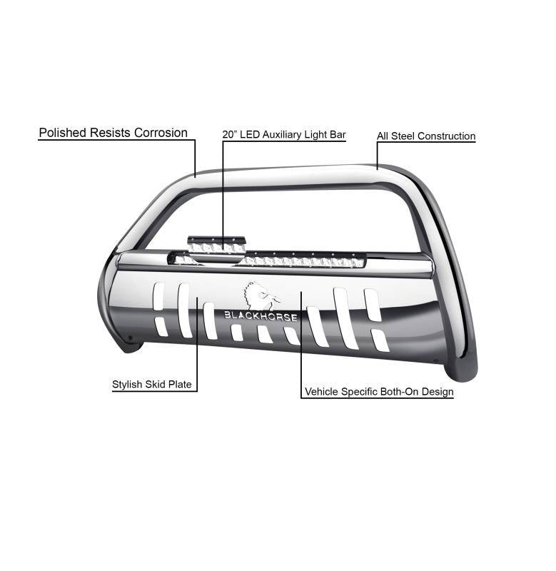 Black Horse Removable Skid Plate Bull Bar BE-A1802S - Beacon