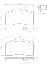 Brembo Premium Low-Met OE Equivalent Pad Brake Pad P85053N - Disc Set