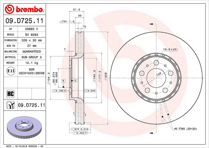 Brembo Components Not Hazardous To Health Brake Rotor 09D72511C02 - Disc