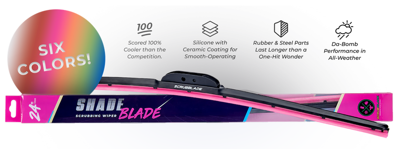 Scrubblade Ensure Quiet Operation Windshield Wiper Blade CBB1700 - Blue 17 Silicone Shadeblade