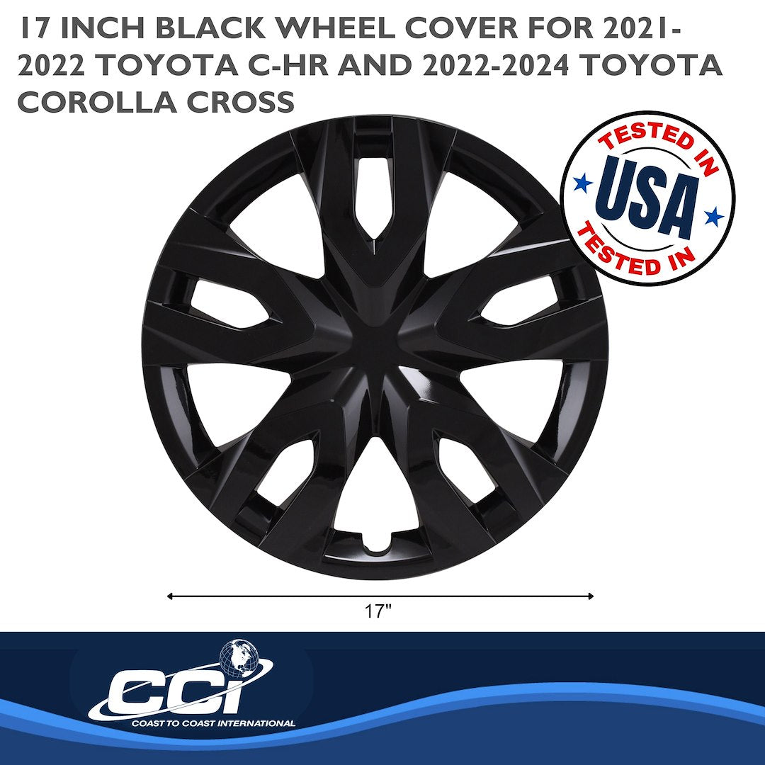Coast2Coast Limited Lifetime Warranty Wheel Cover IWC55617Black - Black WC 21-25 Cross GL 17 Dbl SP IWC55617BLK