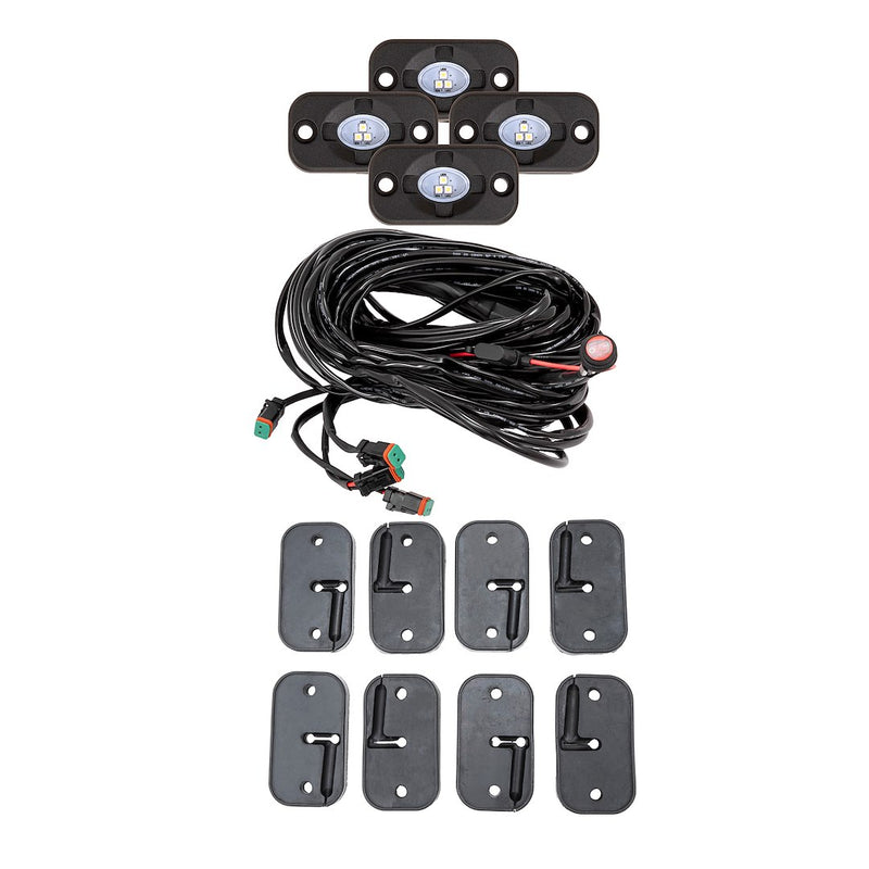 Trailfx Limited Lifetime Warranty Underbody Light Kit Rockkitf4 - White Rock Lights 3X5W Flood 4PC