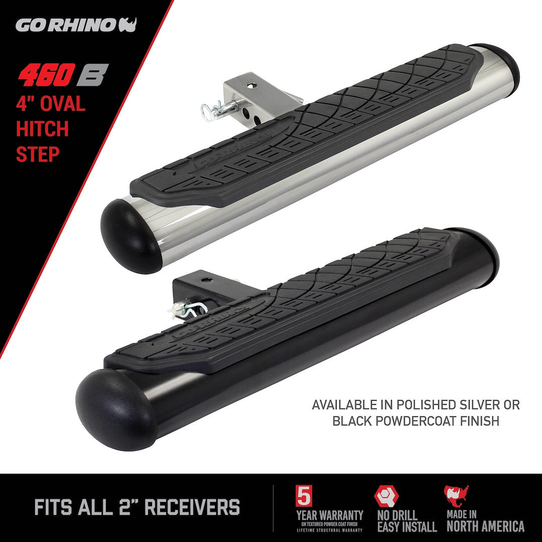 GO Rhino No Tools Required Truck Step 460B - Hitch Stp Oval