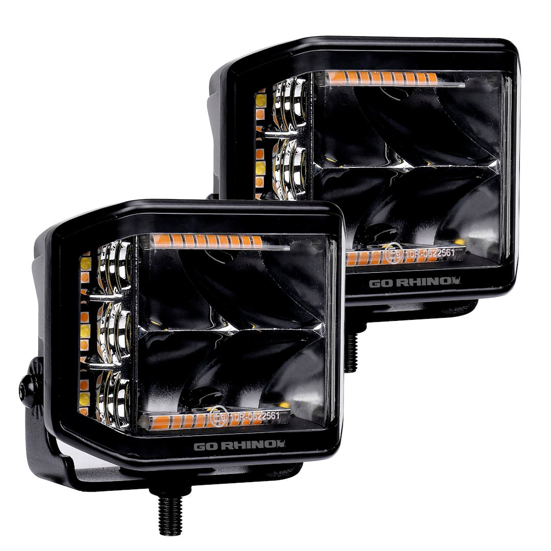 GO Rhino Stem Mount Installation Driving/ Fog Light 750700322SCS - Black Out Combo Series Lights Pai