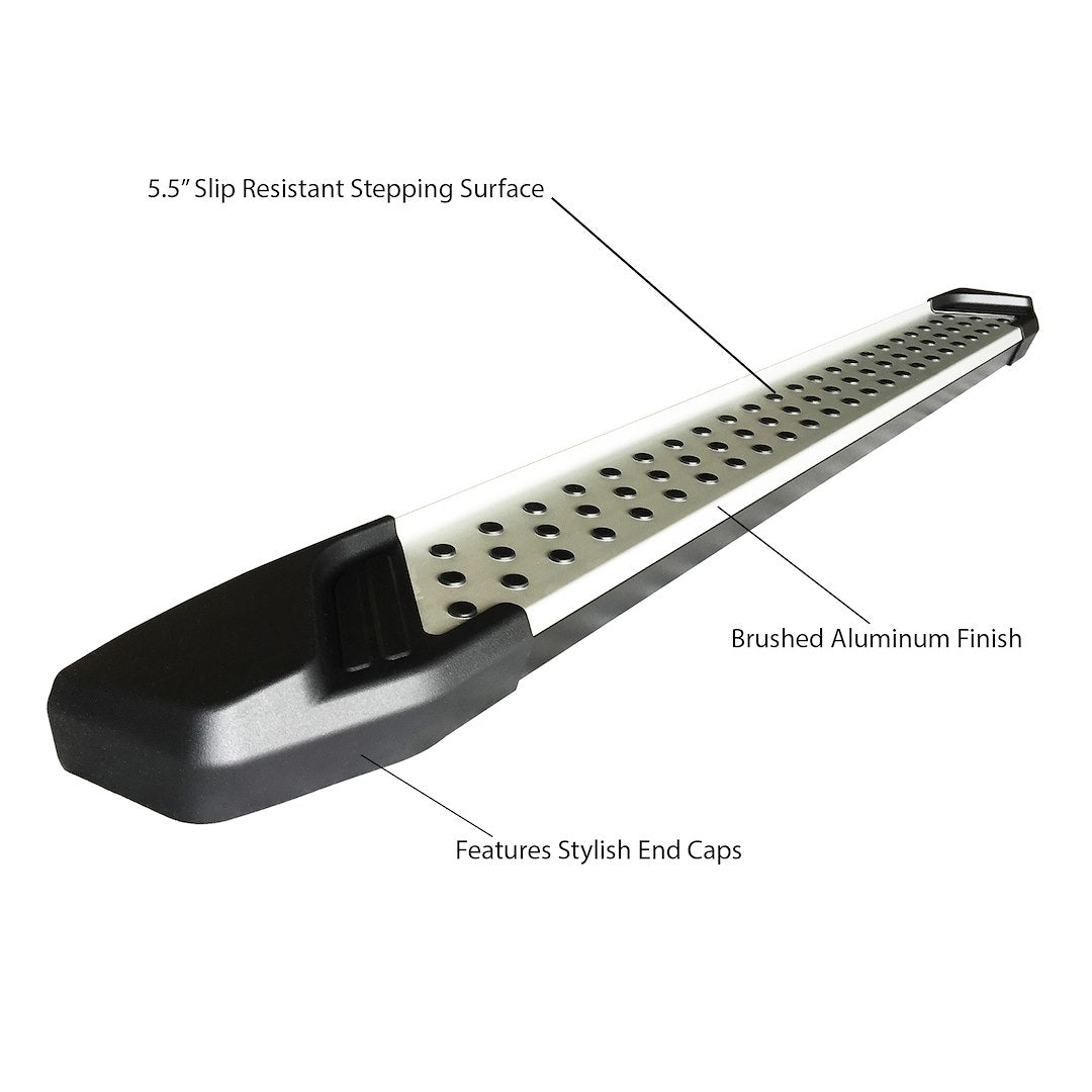 Black Horse Limited Lifetime Warranty Running Board VO-T870 - Silver Vortex Boards