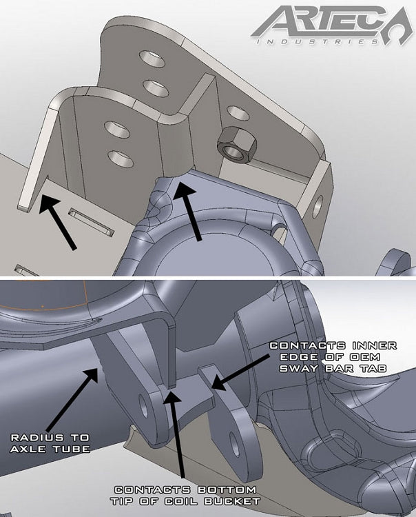 Artec Indust Replaces Factory Bracket Track Bar Bracket JK4406 - Heavy-Duty Rear Trackbar BR
