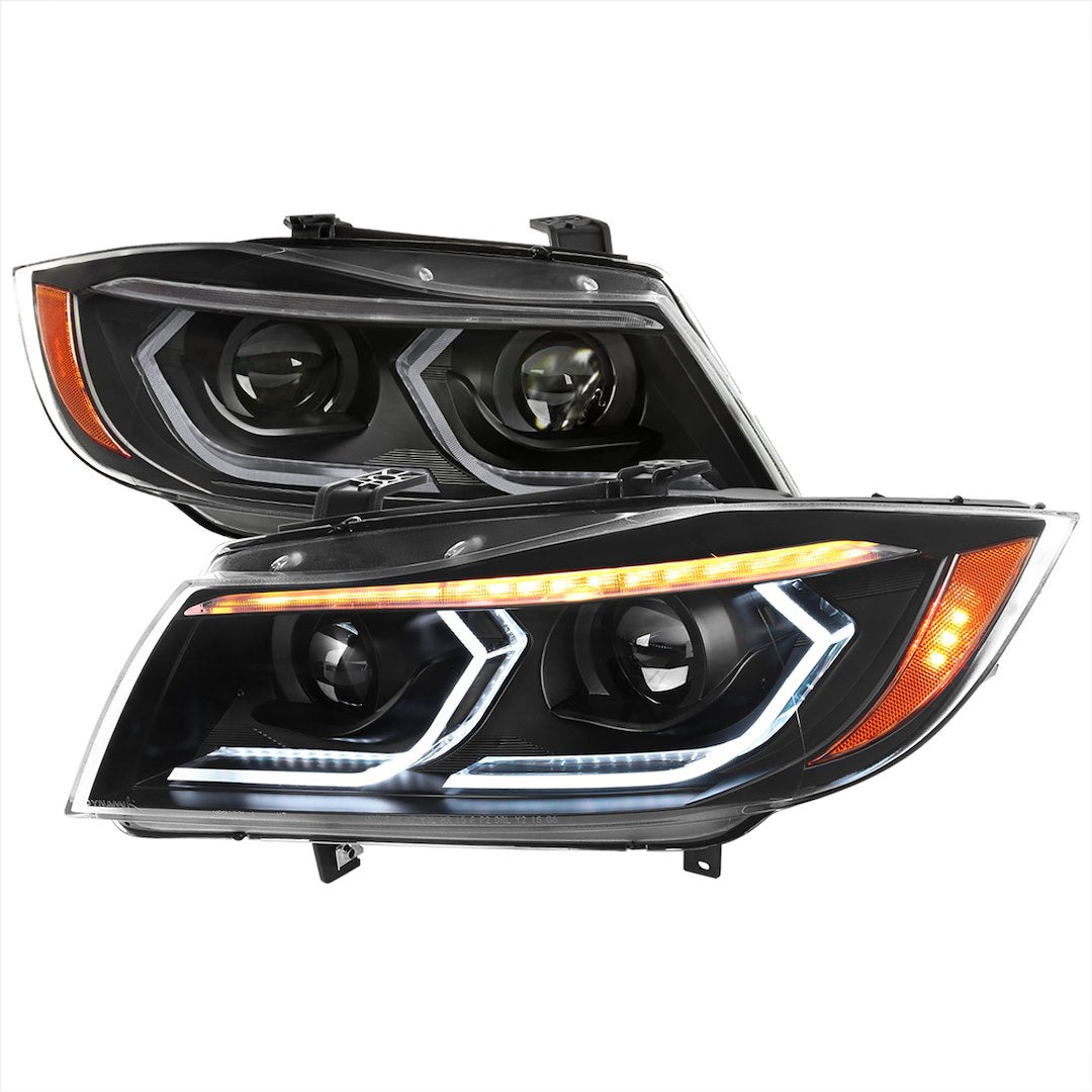 Spec-D Tunin Sequential Turn Signal Function Headlight Assembly 2LHP-E9005JM-G2-RS - Series Sedan Projector Headlights