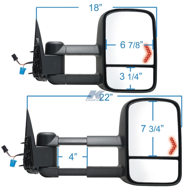 K-Source ISO Certified Exterior Towing Mirror 62075G - Mirror OE Pass Side