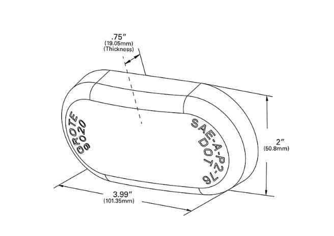 Grote Perlux Made In USA Turn Signal-Parking-Side Marker Light Lens 90202 - Clear Reflctrzd Lns Mkr