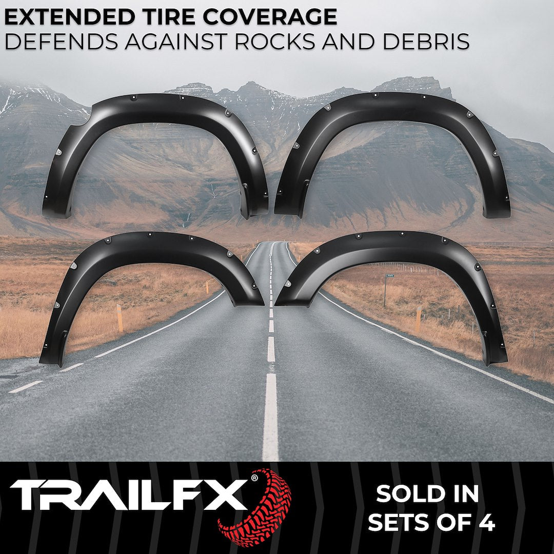 Trailfx Limited Lifetime Warranty Fender Flare TFD3005S - Pocket Style Smooth Set