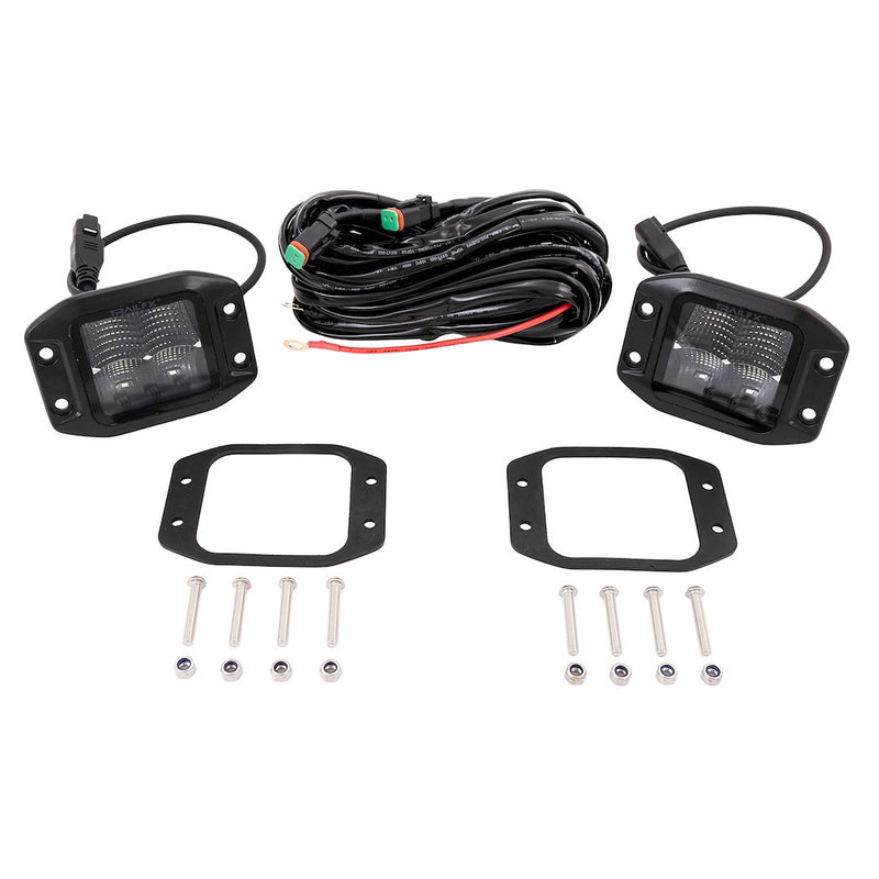 Trailfx Limited Lifetime Warranty Driving/ Fog Light 2X2FMBKF2 - 2X2 Pod 4X5W FL BK PR Flush Mount