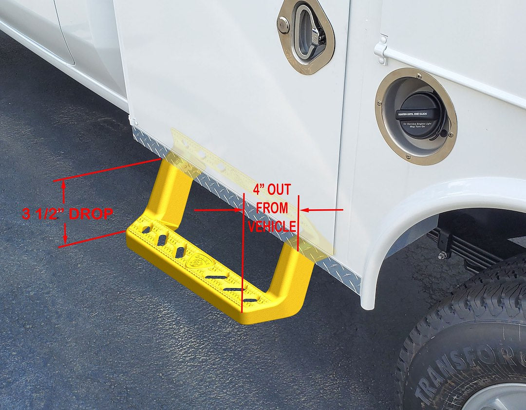 Carr Rugged Bolt On Installation Truck Step 150101-1 - Black Underbody Access XP3