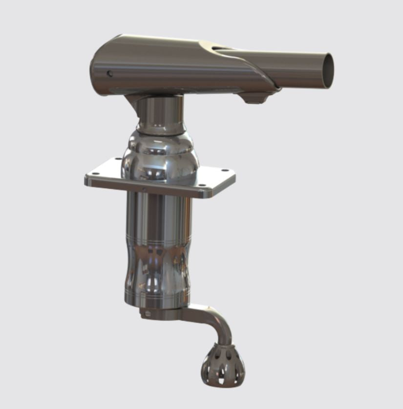 Taco Metals Unique Locking Flip Handle Fishing Outrigger Mount GS-300 - Assembly Stainless