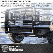 Cattleman Two Vertical Center Protection Bars Bumper 2237P - Front Replacement