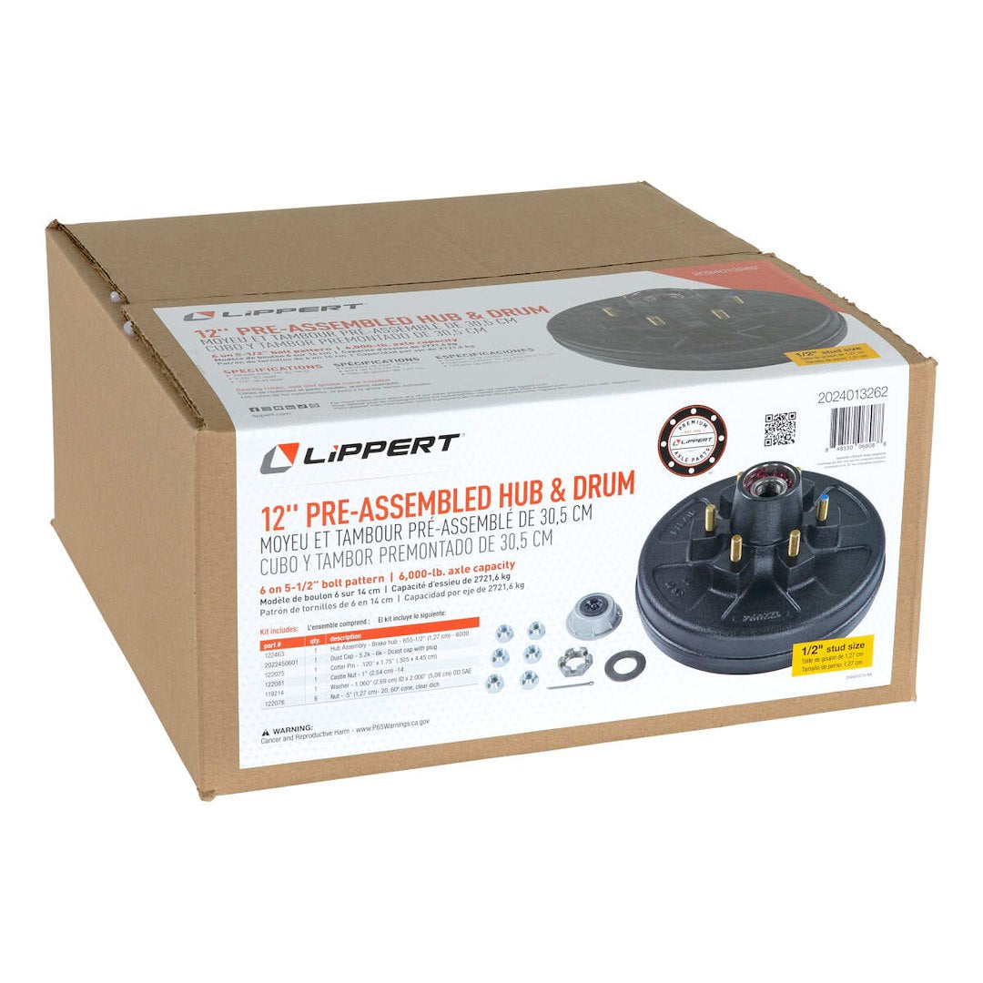Lippert Comp Easy To Install Trailer Brake Hub Assembly 2024013262 - AP Kit HD 655 Stud