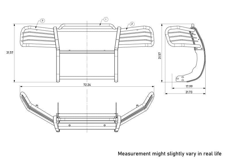 Black Horse 17GD26MA Grille Guard