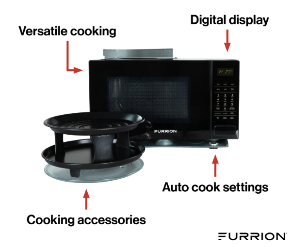Furrion LLC Rapid Air Frying Technology Microwave Oven Fmam09AC-BL - 0.9 CU. FT. Built-IN Airfry