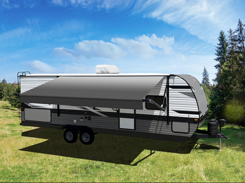 Velarium Quick And Easy Installation Awning Fabric VC14002000A - Charcoal 14 Fade Vinyl Canopy