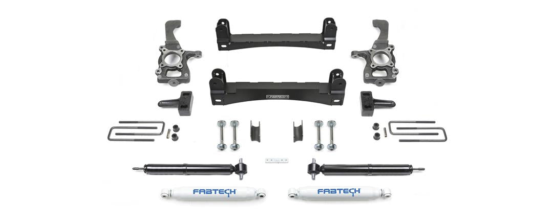 K2258 Fabtech 4'Bas Rr Perf Shks 15-17 F150 2Wd