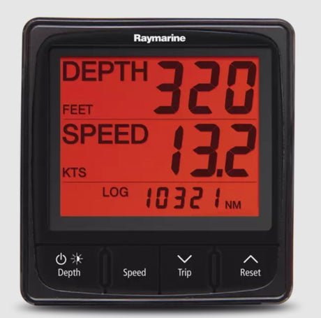 E70149 Raymarine Instru. Tri-Data I50 with Thru-Hull Transducer, displays depth, speed, and trip information, robust and precise marine instrument for sailing and boating enthusiasts, Marine,AVADA - Best Sellers,Must Haves