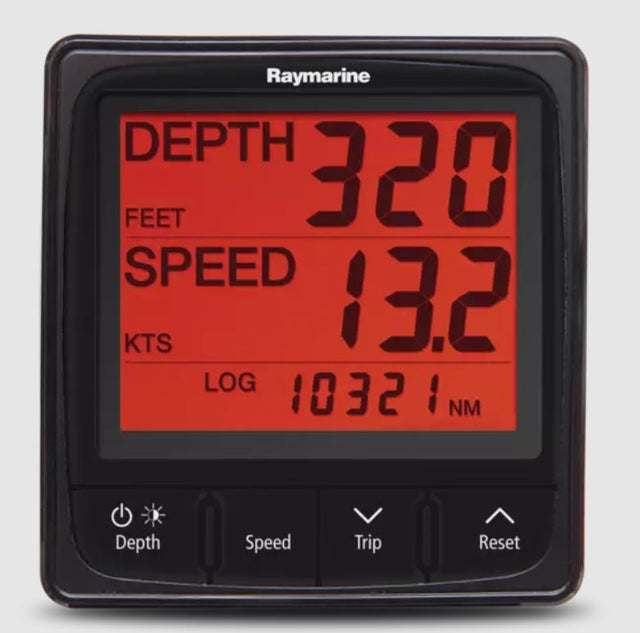 E70149 Raymarine Instru. Tri-Data I50 with Thru-Hull Transducer, displays depth, speed, and trip information, robust and precise marine instrument for sailing and boating enthusiasts, Marine,AVADA - Best Sellers,Must Haves