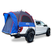 Airbedz Ezup Truckbed Tent installed in the bed of a white pickup truck, designed for truck beds 5.5-5.8 feet; ideal for RV, automotive, powersports, off-road, marine, exterior, truck accessories, interior, truck bed, rv parts, AVADA - Best Sellers, Must Haves