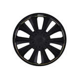 Glossy black 10-spoke 15-inch wheel from Coast2Coast Wheels, perfect set of 4 for enhanced vehicle aesthetics and performance.