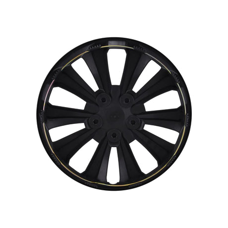 Glossy black 10-spoke 15-inch wheel from Coast2Coast Wheels, perfect set of 4 for enhanced vehicle aesthetics and performance.