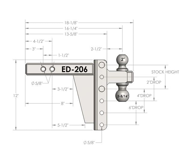 ED206 Bulletproof 2.0' Extreme Duty 6' Drop/Rise