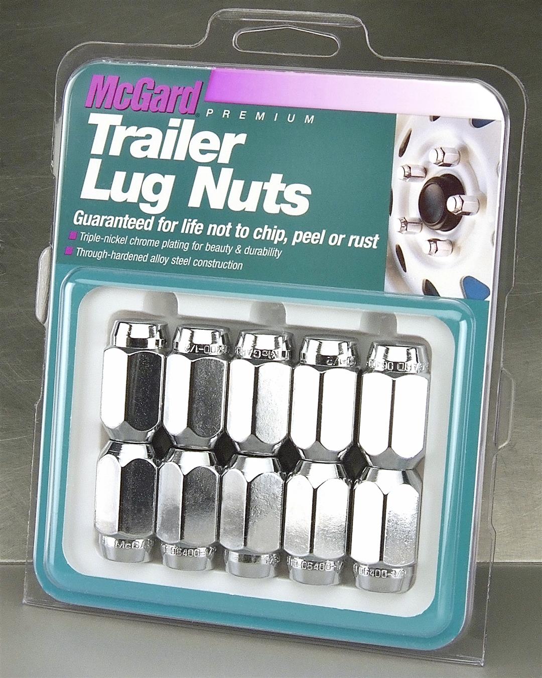 74043 Mcgard Trailer Lug Nuts 1/2X20 Thread 10Pk