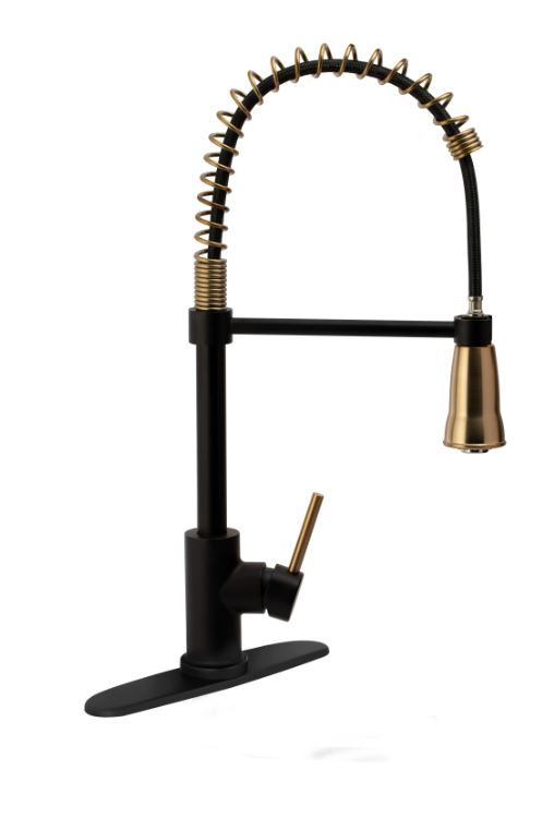 DF-NMK504-MBRG Dura Faucet Spring Coil Pull-Down Rv Kitchen Fa