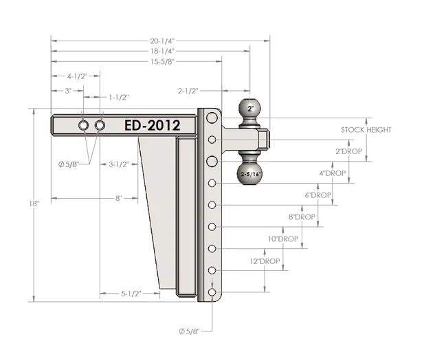 ED2012 Bulletproof 2.0' Extreme Duty 12' Drop/Rise