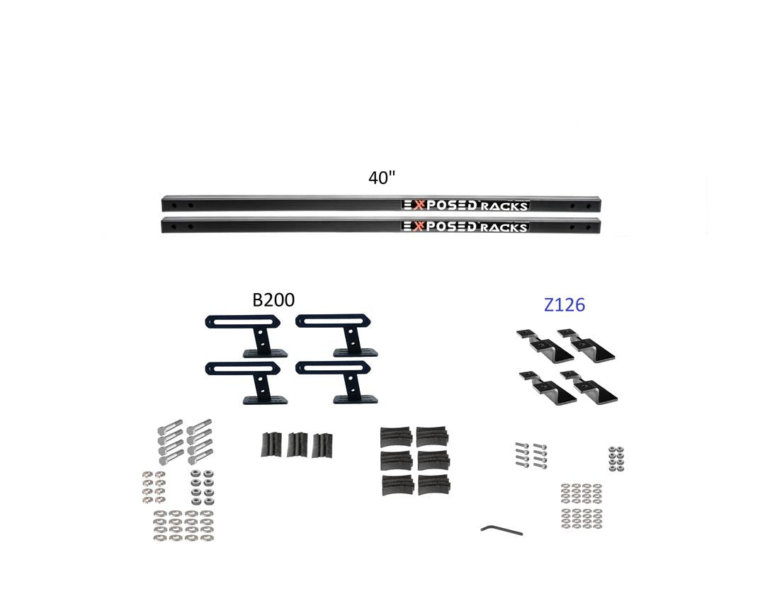 Exposed Rack 8-00-9680-BK Roof Rack Kit, stylish and durable design for carrying bulky gear, perfect for RV, Automotive, Powersports, marine, truck accessories, off-road activities, easy to install, ideal for camping and adventures, enhances vehicle exterior and interior, Cargo Management, AVADA - Best Sellers, Must Haves.