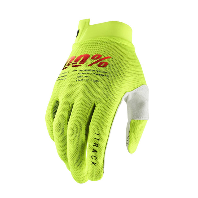 100% Itrack Gloves Fluo Yellow 2x