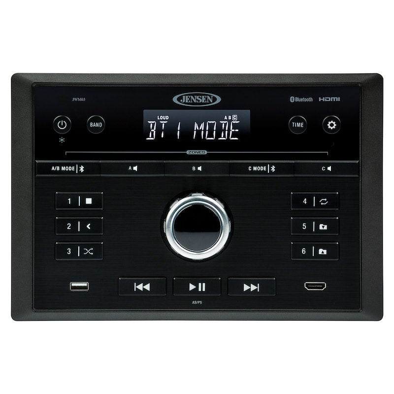 Jensen JWM65 3-Zone Bluetooth RV Wall Stereo with HDMI