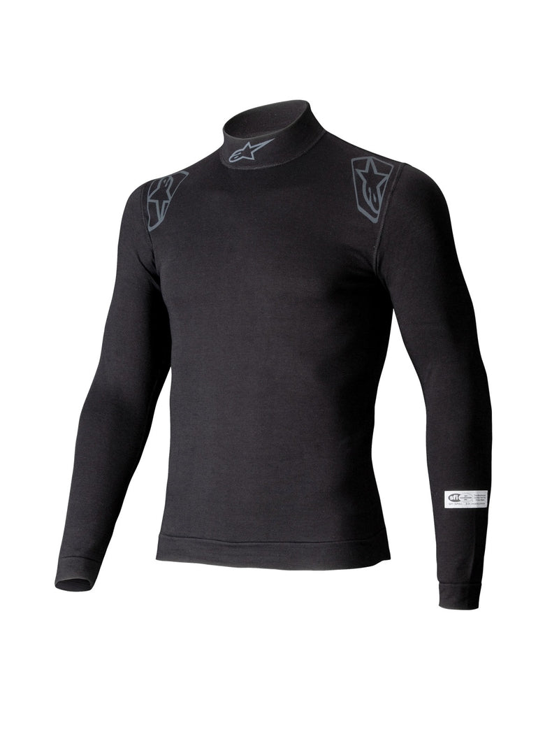 Alpinestars USA FIA Approved Fire Retardant Underwear Tops 4750325-10-M/L - Black Medium Top ZX Evo V3 LRG Long Slve