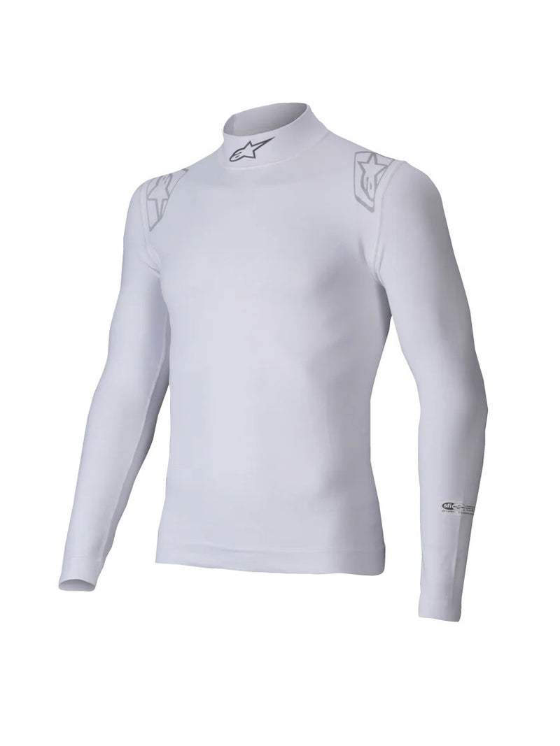 Alpinestars USA FIA Approved Fire Retardant Underwear Tops 4750325-20-M/L - White Medium Top ZX Evo V3 LRG Long Slve