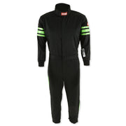 Racequip Single Layer Driving Suits 1950796RQP - Black Green Large Suit Kids Trim