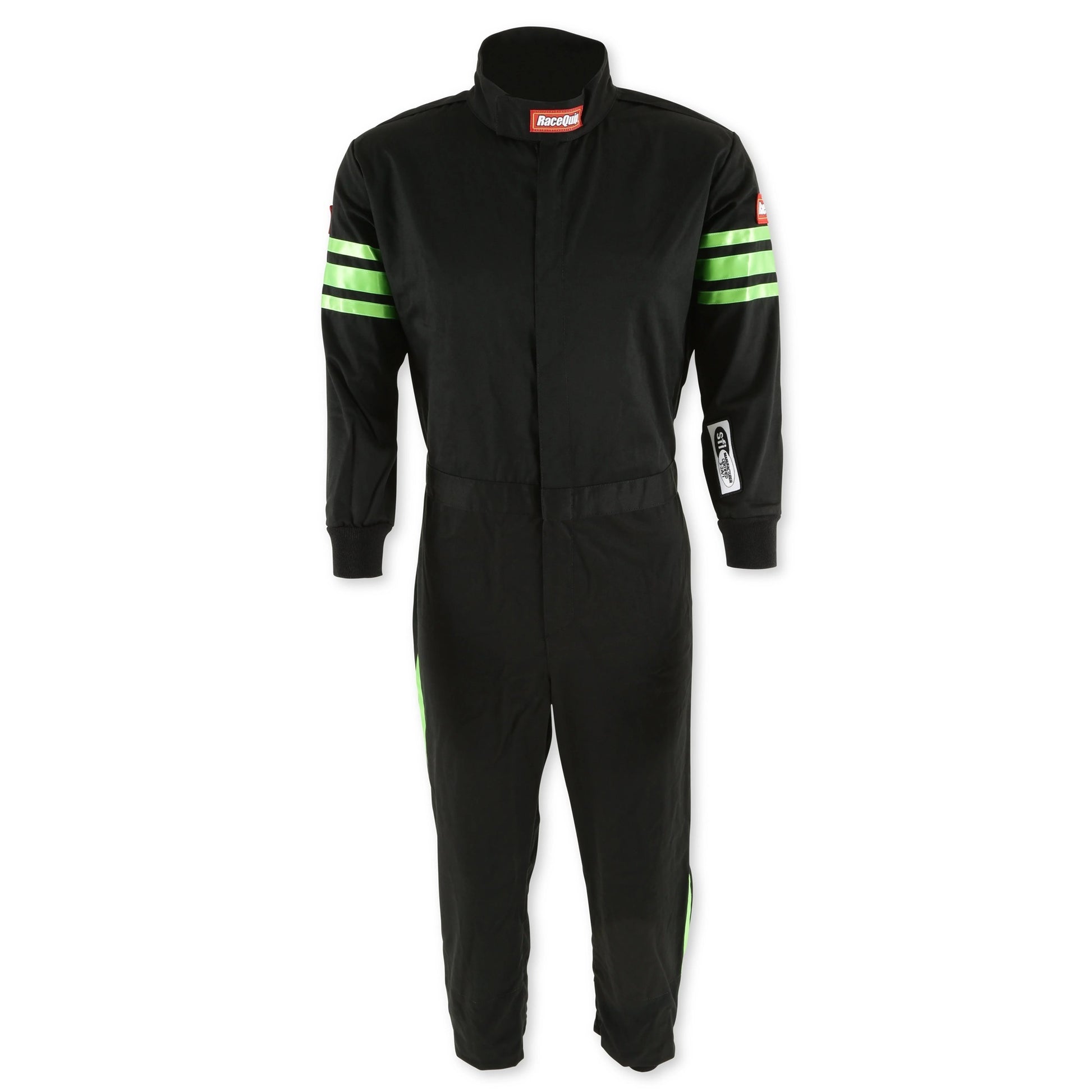 Racequip Single Layer Driving Suits 1950796RQP - Black Green Large Suit Kids Trim