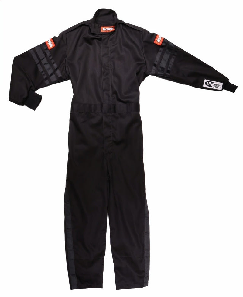 Racequip Single Layer Driving Suits 1959995RQP - Black Large Suit Kids Trim
