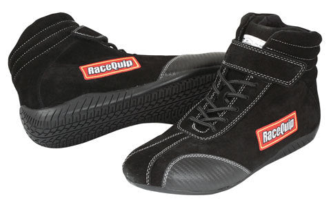 Racequip Suede Outer Driving Shoe 30500115RQP - Black Ankletop Size 11.5 Sfi