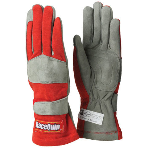 Racequip Single Layer Driving Gloves 351016RQP - Red Large Sfi