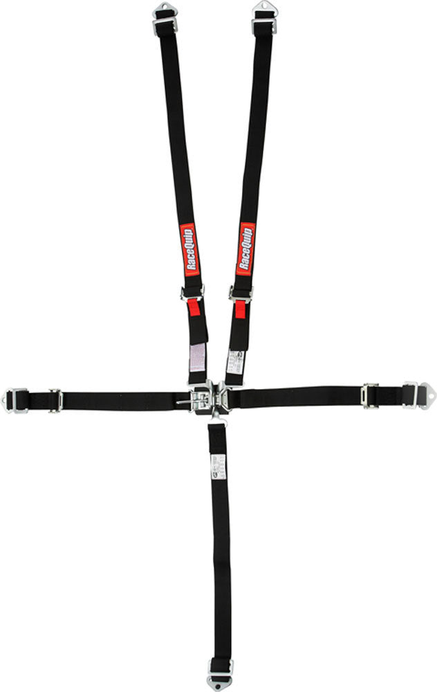 Racequip Latch and Link Harness 709009RQP - Black 5PT Set JR LL BK