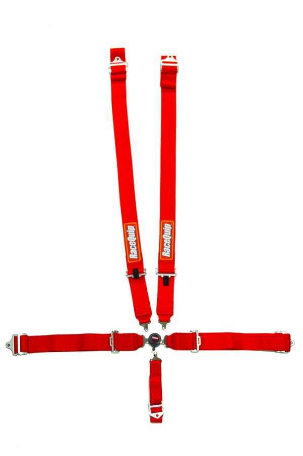 Racequip Pull Down Adjust Harness 741011RQP - Red 5PT Camlock Sfi Sportsman