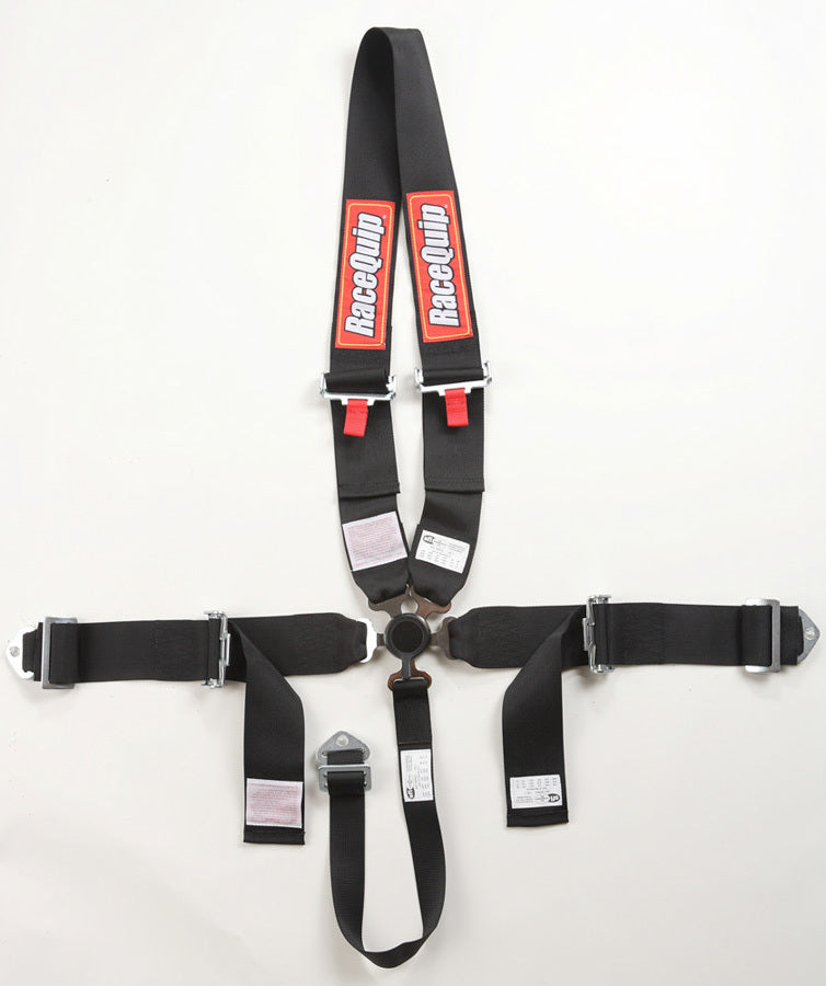 Racequip Pull Up Adjust Harness 748008RQP - Black Camlock Dragster Belt Sfi
