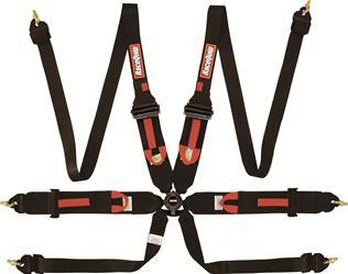 Racequip FIA Approved Harness 854004RQP - Black 6PT Camlock Lap Hnr