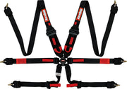 Racequip FIA Approved Harness 855005RQP - Black 6PT Camlock Hnr