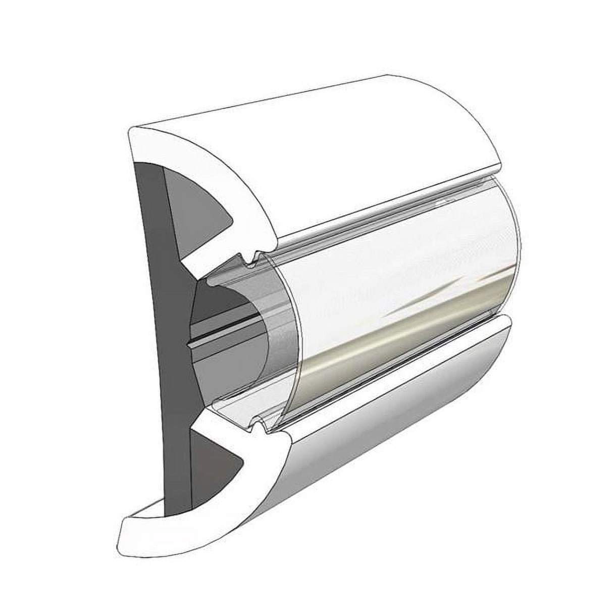 V21-3670WHA20D Taco Metals Rigid Rub Rail Arctic White 20